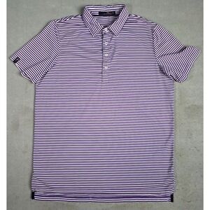 Men's Ralph Lauren RLX Performance Polo LARGE Golf Short Sleeve Purple/White
